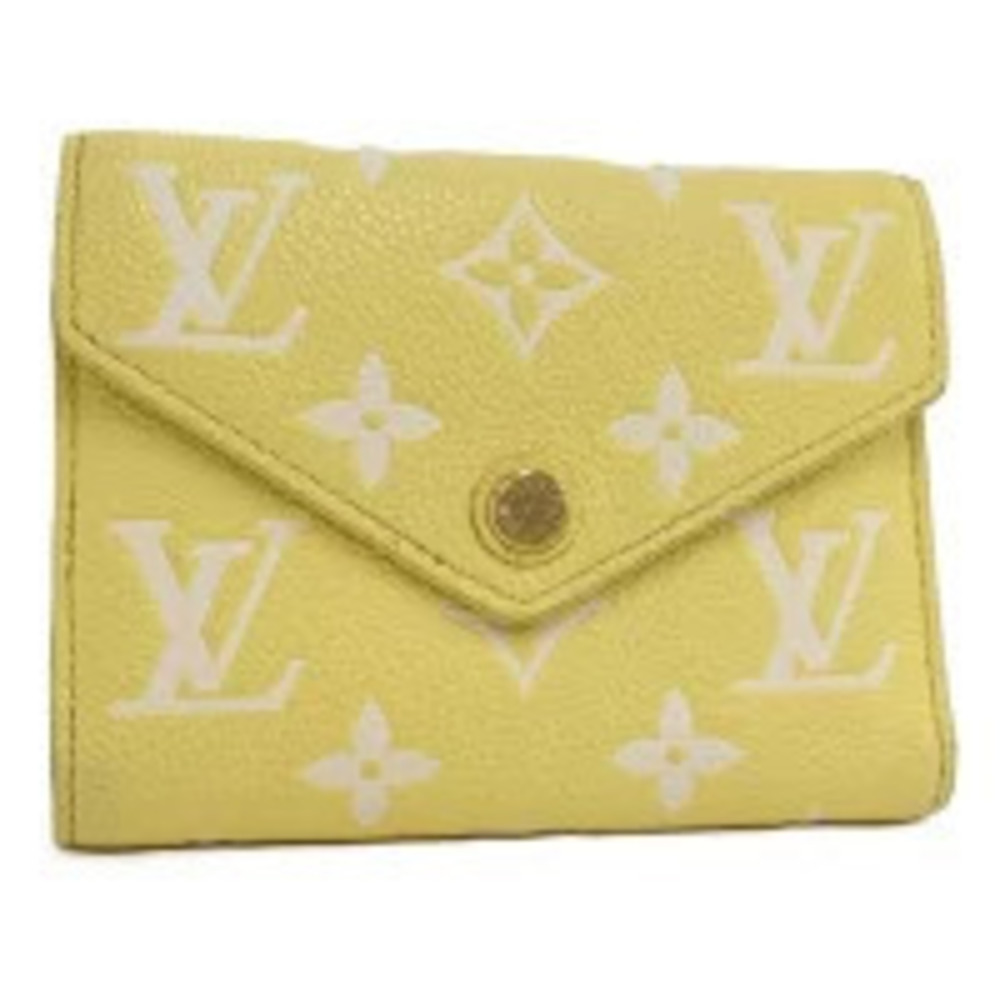 LOUIS VUITTON Bi fold wallet Portefeuille Victorine Jaune Monogram Empreinte
